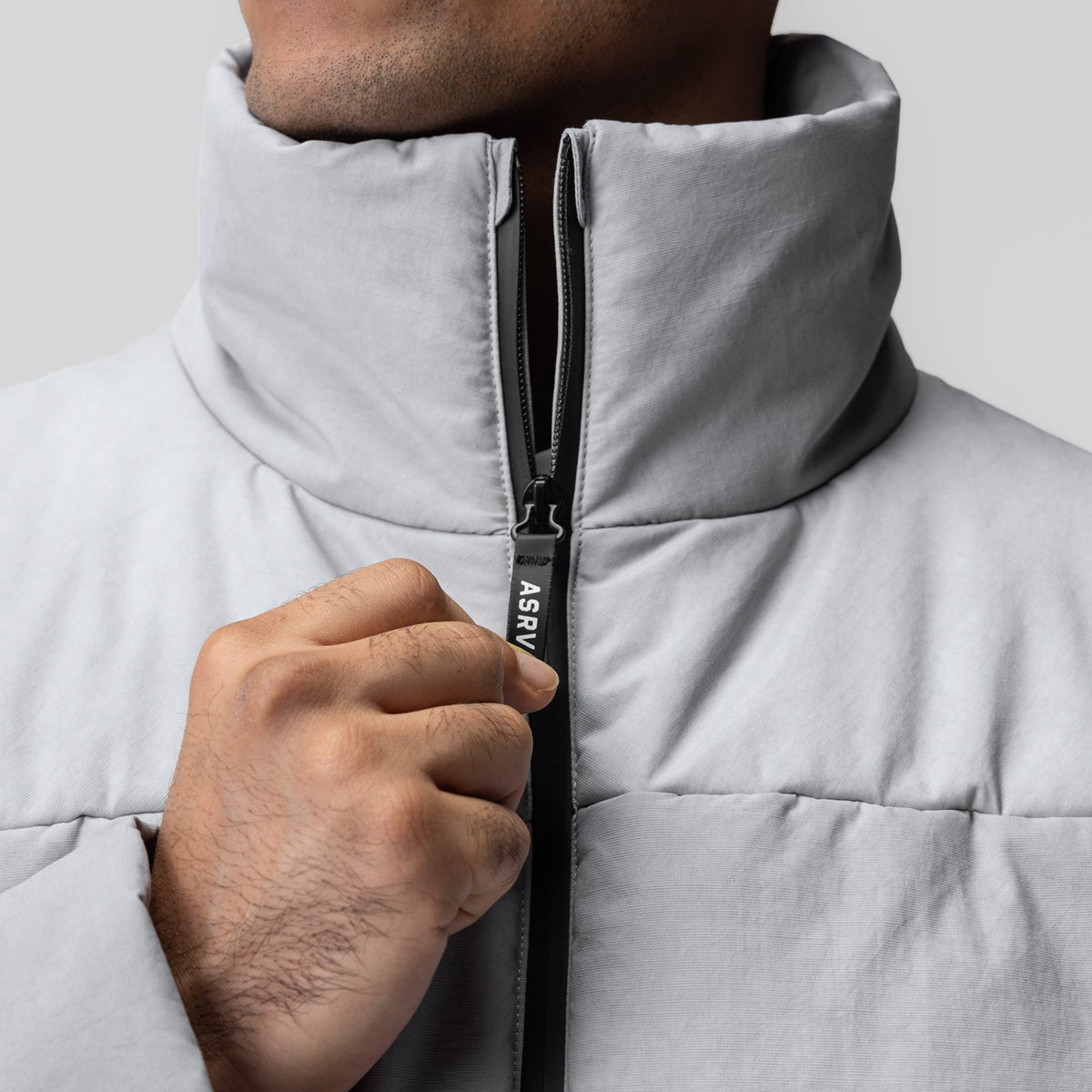 0900. PrimaLoft® Weather-Ready Puffer Jacket - Grey "Wave Dye" | ASRV