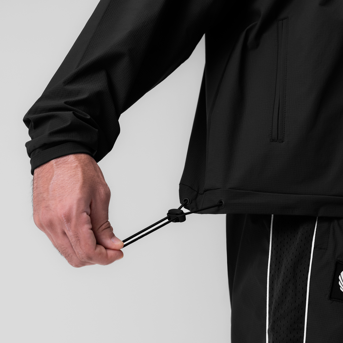 0970. Ripstop Quarter Zip Jacket - Black | ASRV