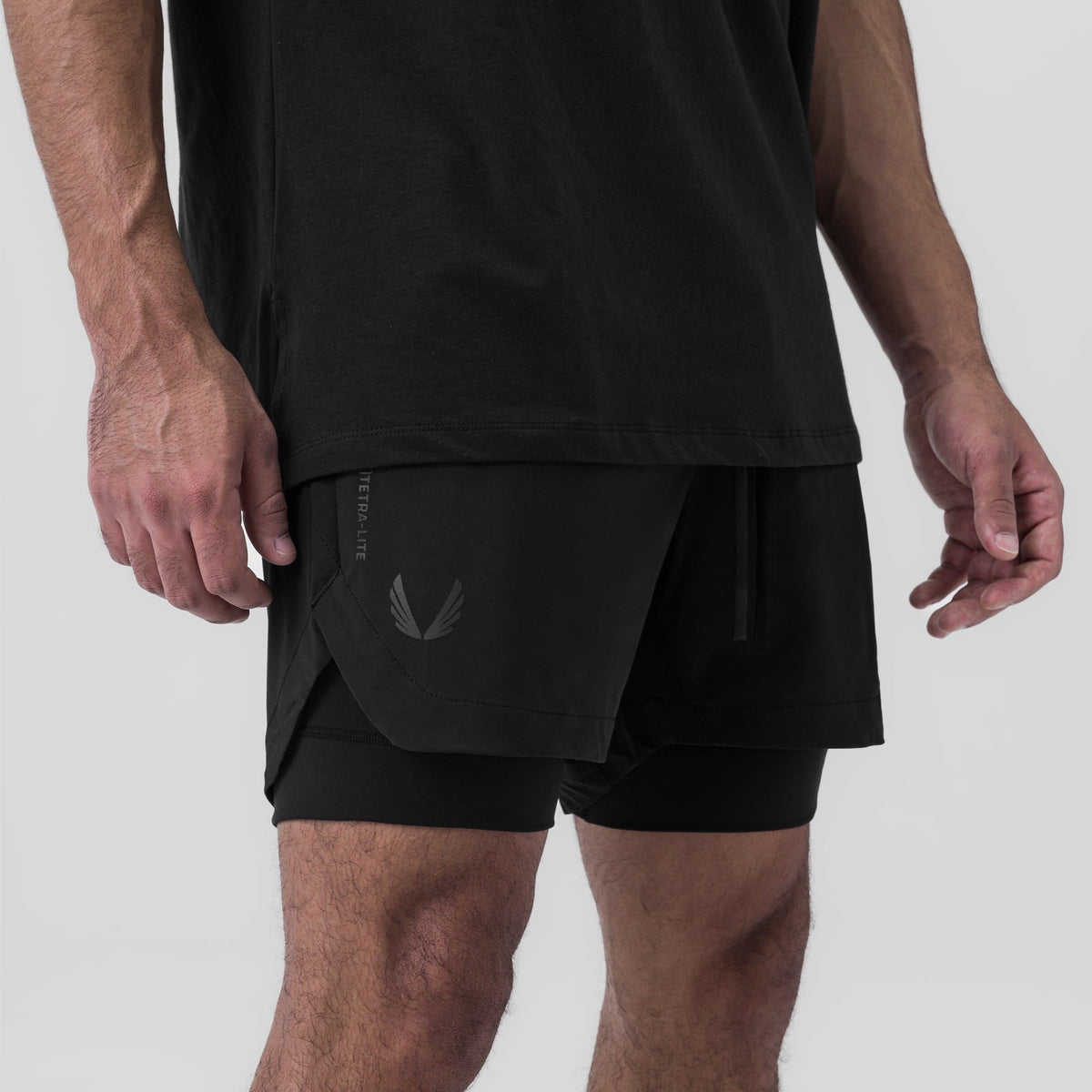 0865. Tetra-Lite® 5" Liner Short - Black "Wings"/Black | ASRV