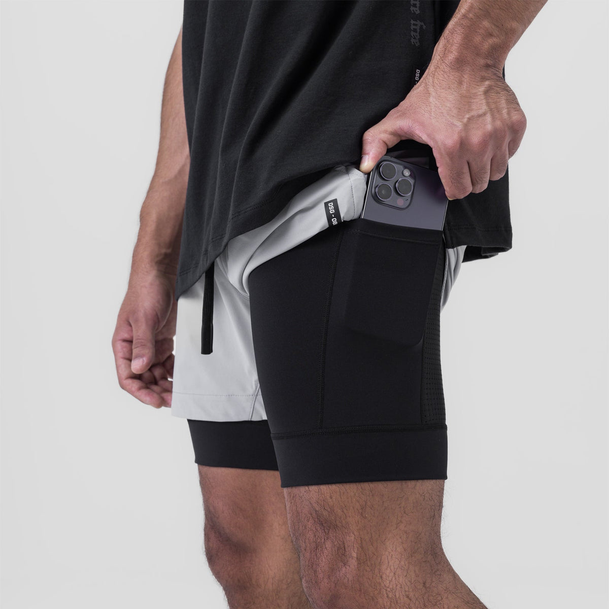 0865. Tetra-Lite® 5" Liner Short - Slate Grey "Wings"/Black | ASRV