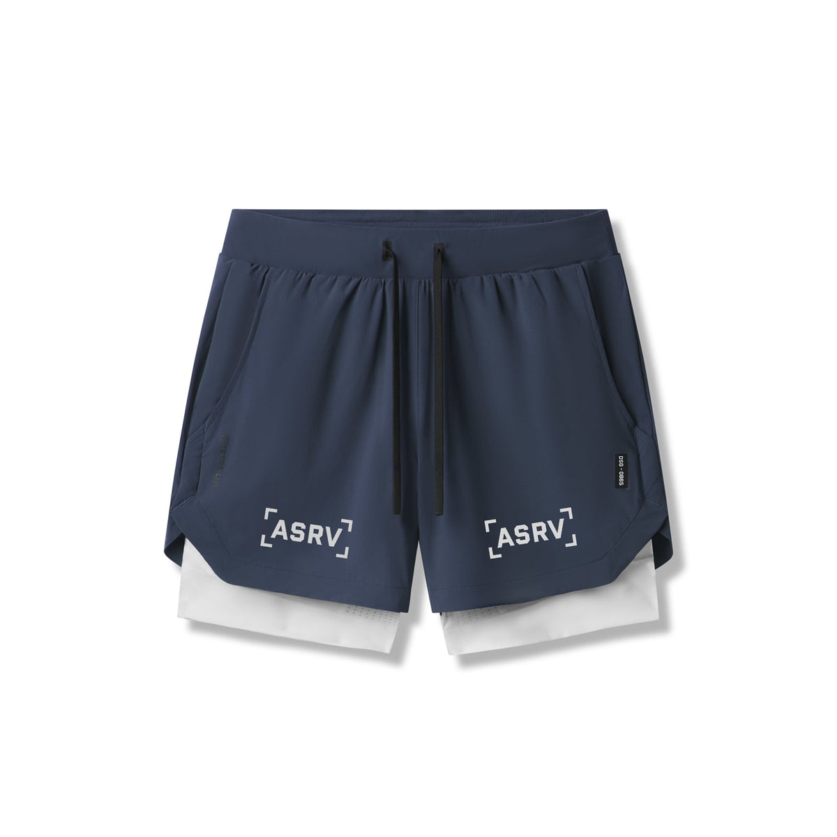 0865. Tetra-Lite® 5" Liner Short - Navy "Bracket"/White | ASRV