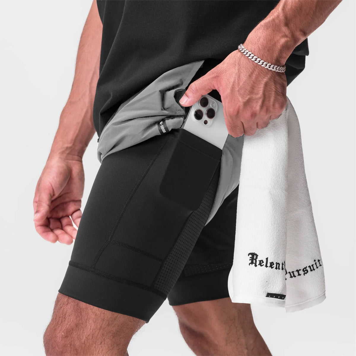 0866. Tetra-Lite® 7" Liner Short - Slate Grey "Wings"/Black | ASRV