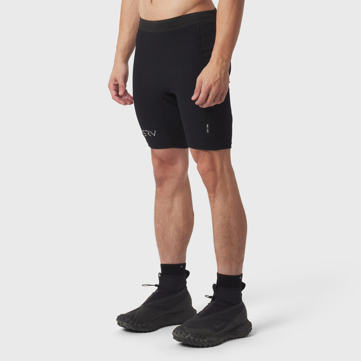 1170. Lycra® Ribbed Run Half-Tight - Black | ASRV