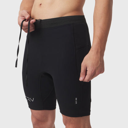 1170. Lycra® Ribbed Run Half-Tight - Black | ASRV