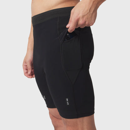 1170. Lycra® Ribbed Run Half-Tight - Black | ASRV