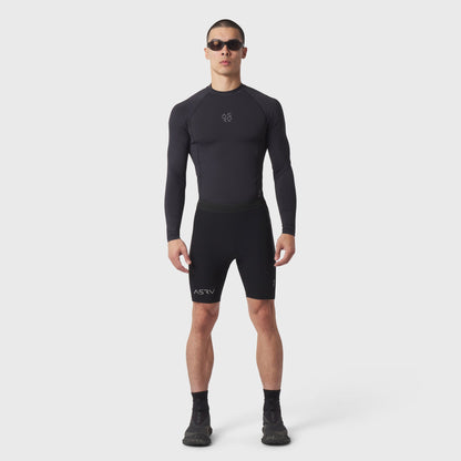 1170. Lycra® Ribbed Run Half-Tight - Black | ASRV