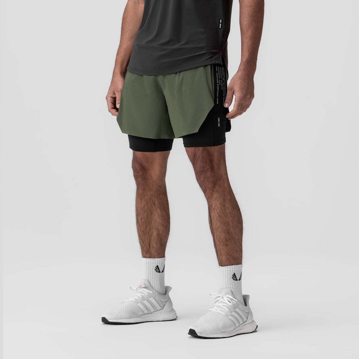 0953. Aerotex™ Hybrid Liner Short - Olive/Black | ASRV