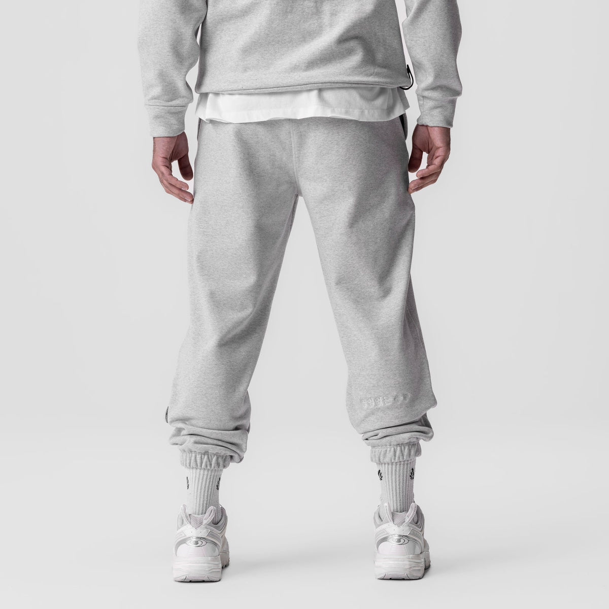 0655. Tech-Terry™ Oversized Sweats - Heather Grey "Emblem" | ASRV