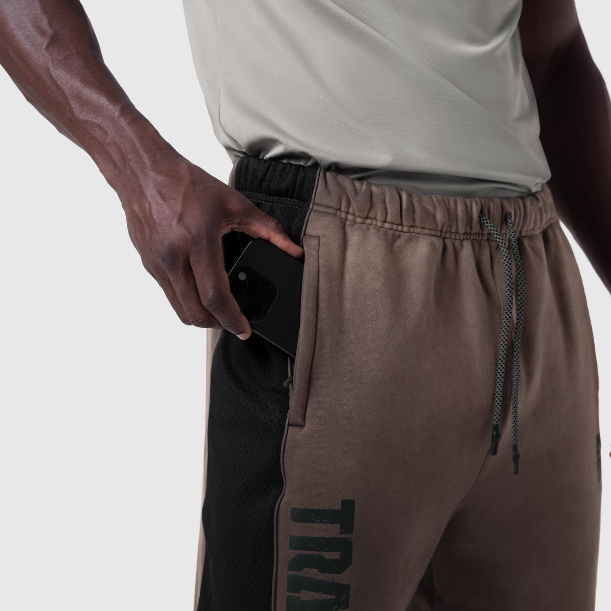 1120. Tech-Terry™ Mesh Panel Sweats - Dark Earth "Blade TD" | ASRV