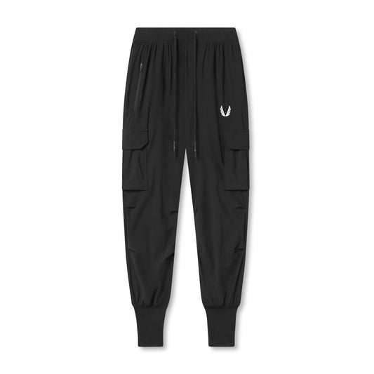 0825. Tetra-Lite® Cargo High Rib Jogger - Black "White Wings" | ASRV