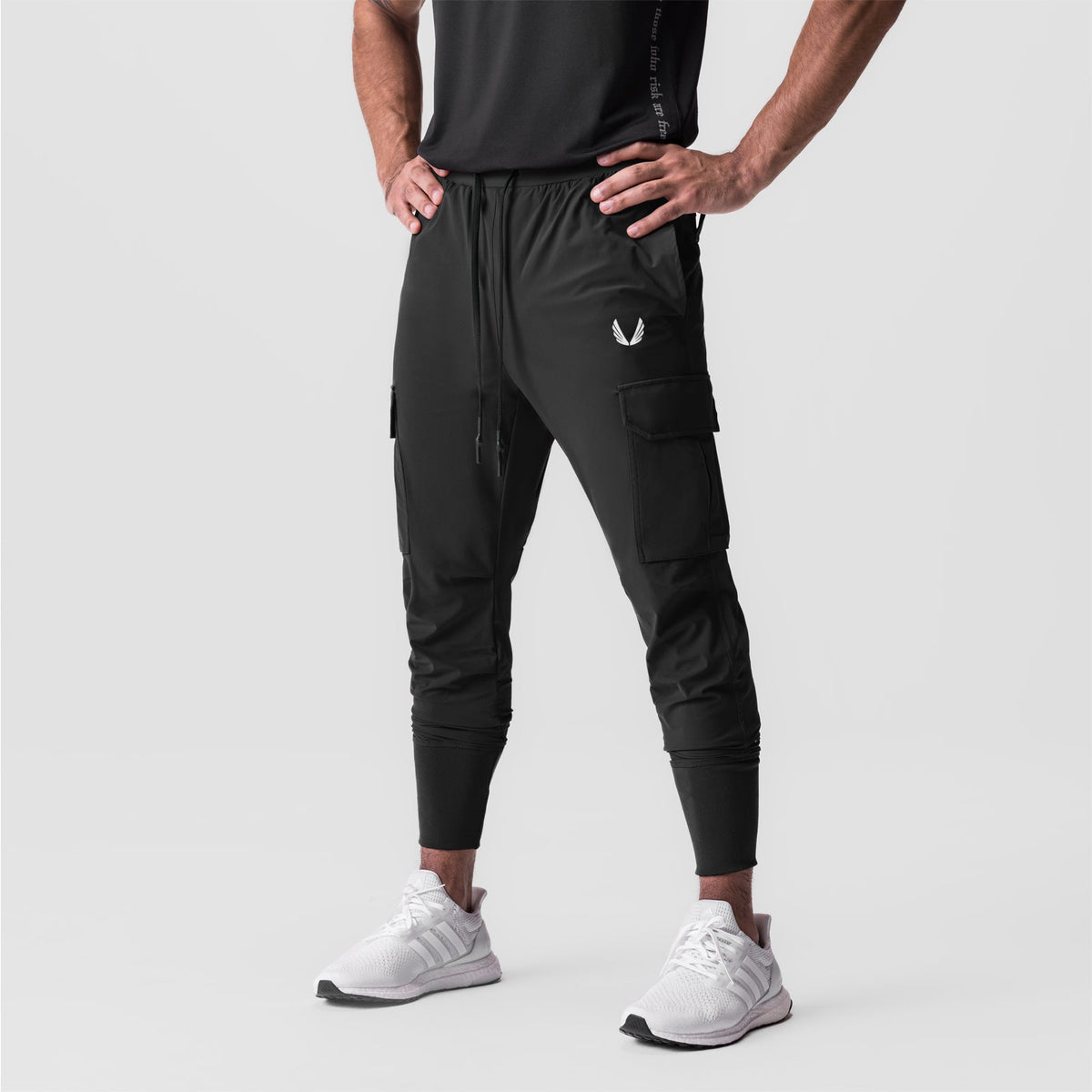 0825. Tetra-Lite® Cargo High Rib Jogger - Black "White Wings" | ASRV