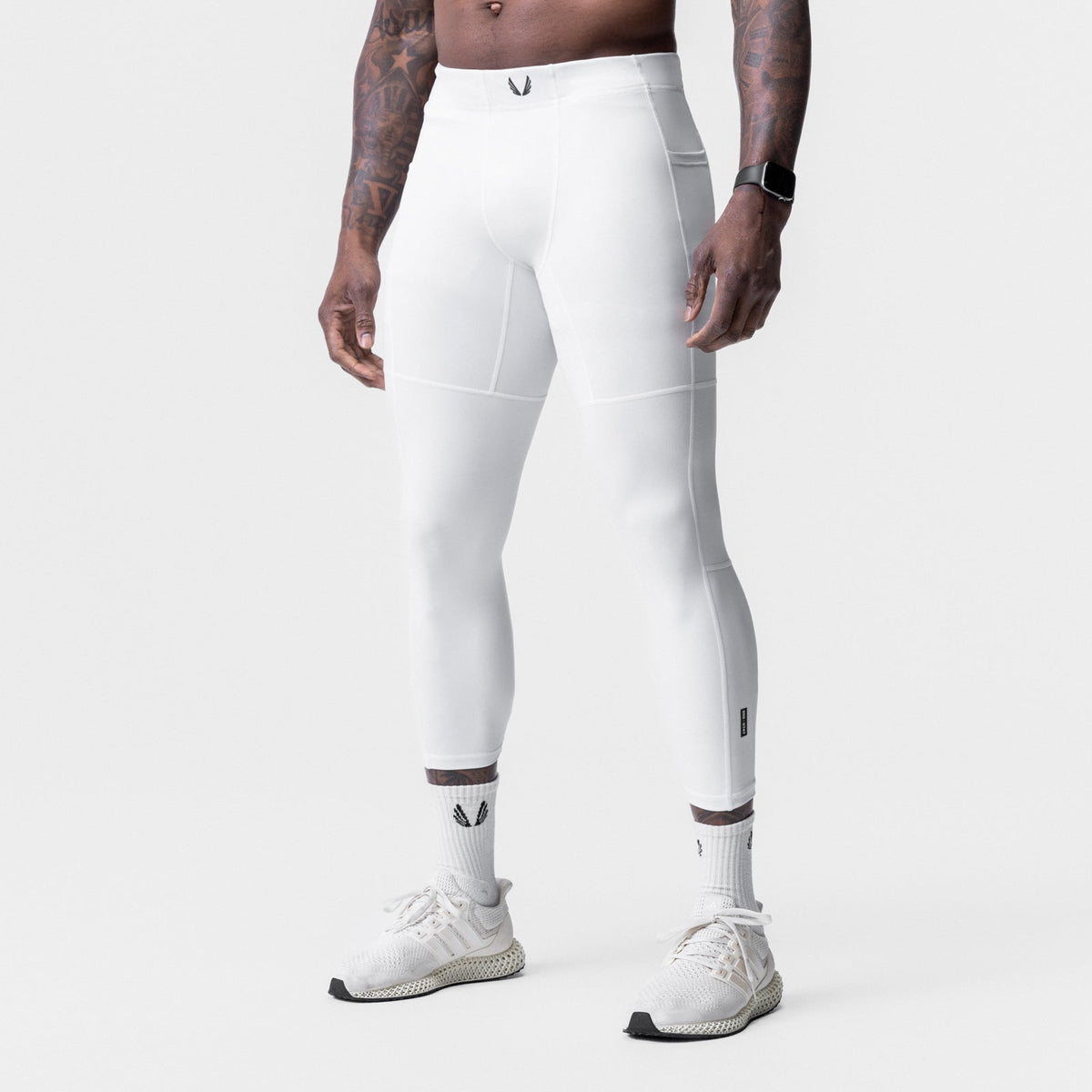 0747. WarpFlexx® Side Pocket 3/4-Length Legging - White | ASRV