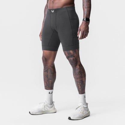 0746. WarpFlexx® Side Pocket 1/2-Length Legging - Space Grey | ASRV