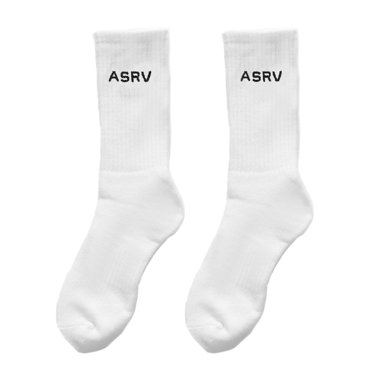Essential Crew Socks (3 Pair) - White "ASRV" | ASRV