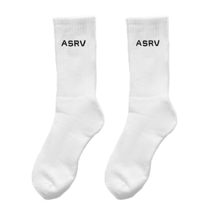 Essential Crew Socks (3 Pair) - White "ASRV" | ASRV