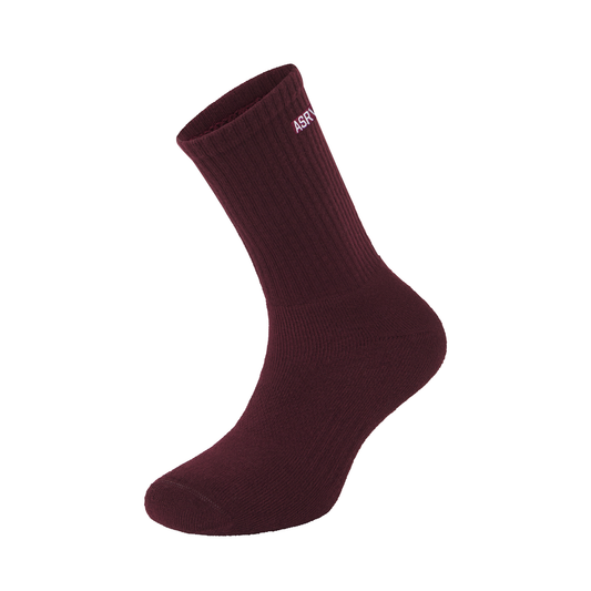Essential Crew Socks (3 Pair) - Crimson "ASRV" | ASRV