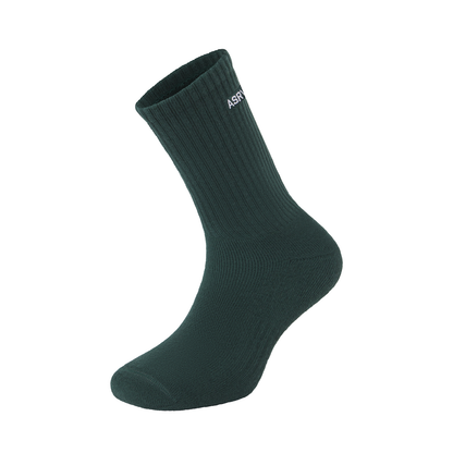 Essential Crew Socks (3 Pair) - Forest Green "ASRV" | ASRV