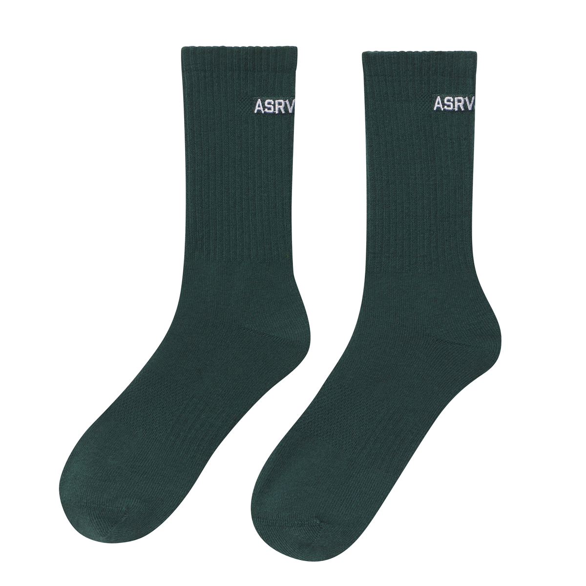 Essential Crew Socks (3 Pair) - Forest Green "ASRV" | ASRV