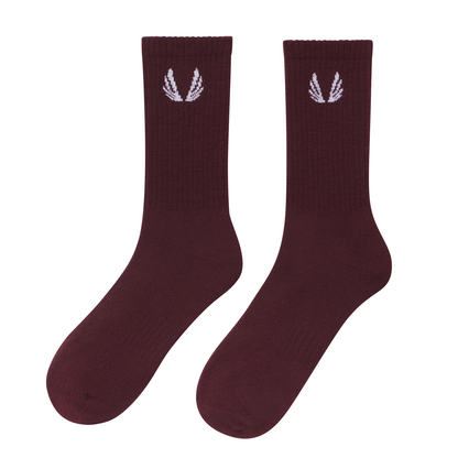 Essential Crew Socks (3 Pair) - Crimson | ASRV
