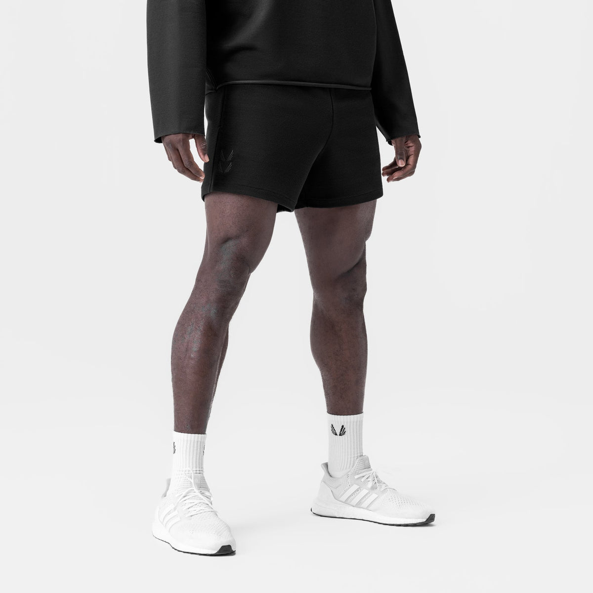 0954. Waffle Knit Sweat Short - Black | ASRV