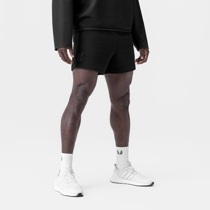0954. Waffle Knit Sweat Short - Black | ASRV