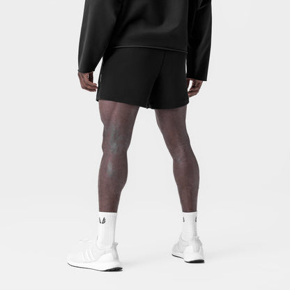 0954. Waffle Knit Sweat Short - Black | ASRV