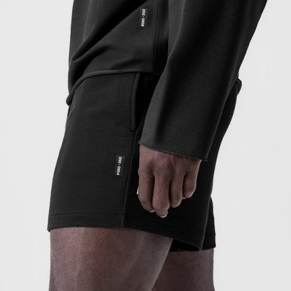 0954. Waffle Knit Sweat Short - Black | ASRV