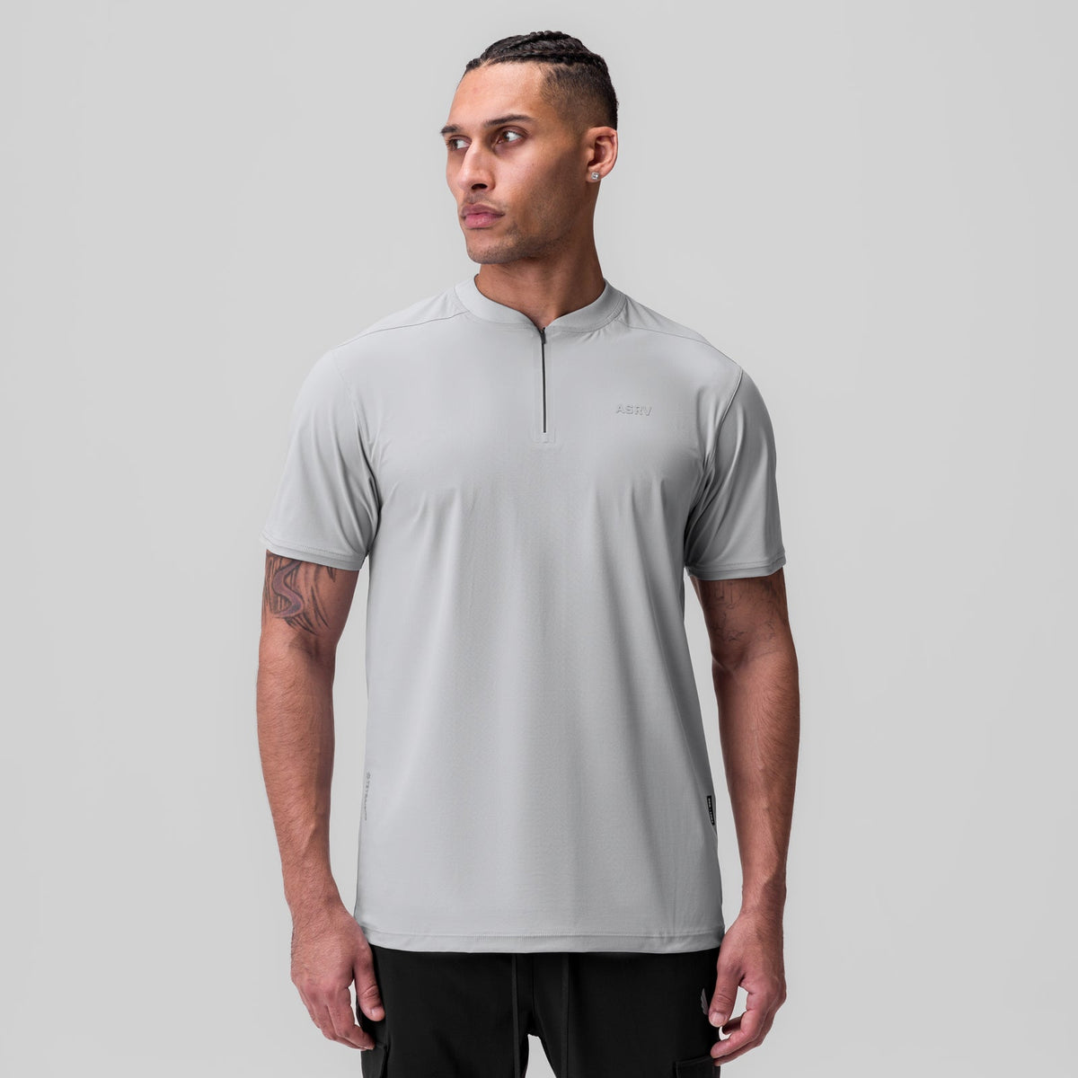 1087. Tetra-Lite® Ice Zip Tee - Slate Grey | ASRV