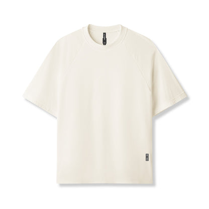 0946. Waffle Knit Oversized Tee - Cream | ASRV