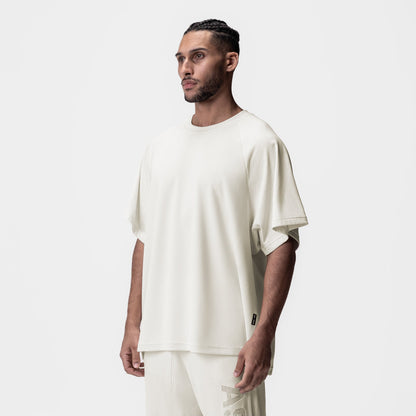 0946. Waffle Knit Oversized Tee - Cream | ASRV
