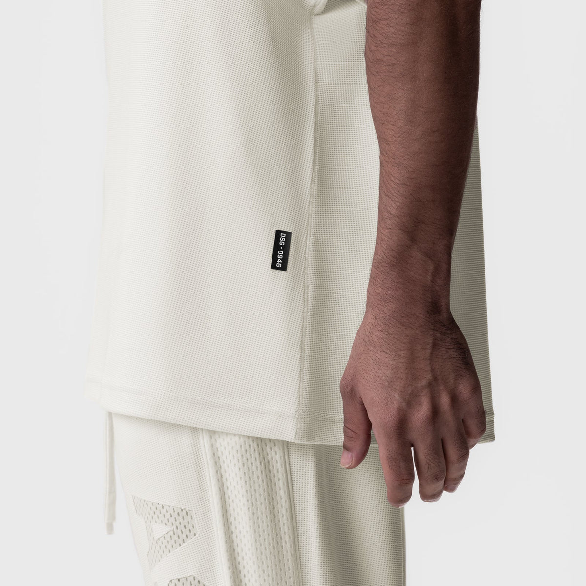 0946. Waffle Knit Oversized Tee - Cream | ASRV