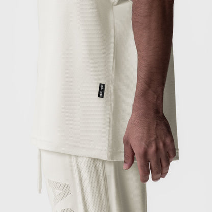 0946. Waffle Knit Oversized Tee - Cream | ASRV