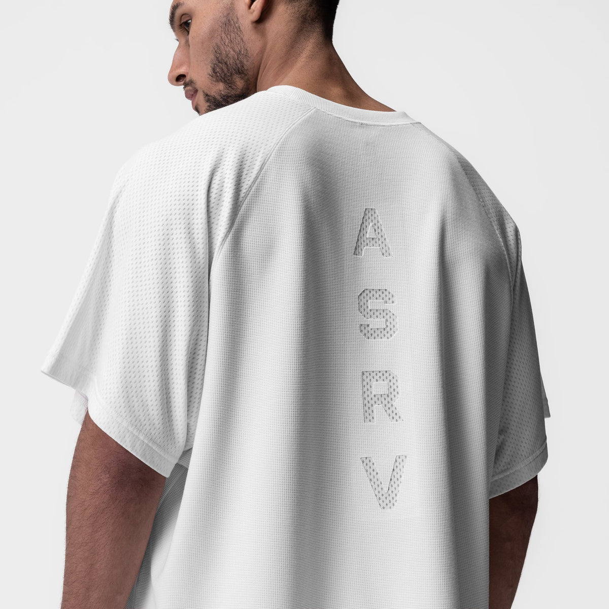 0946. Waffle Knit Oversized Tee - White | ASRV