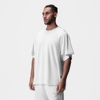 0946. Waffle Knit Oversized Tee - White | ASRV