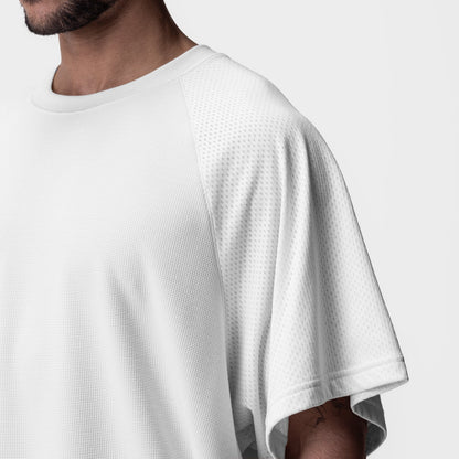 0946. Waffle Knit Oversized Tee - White | ASRV
