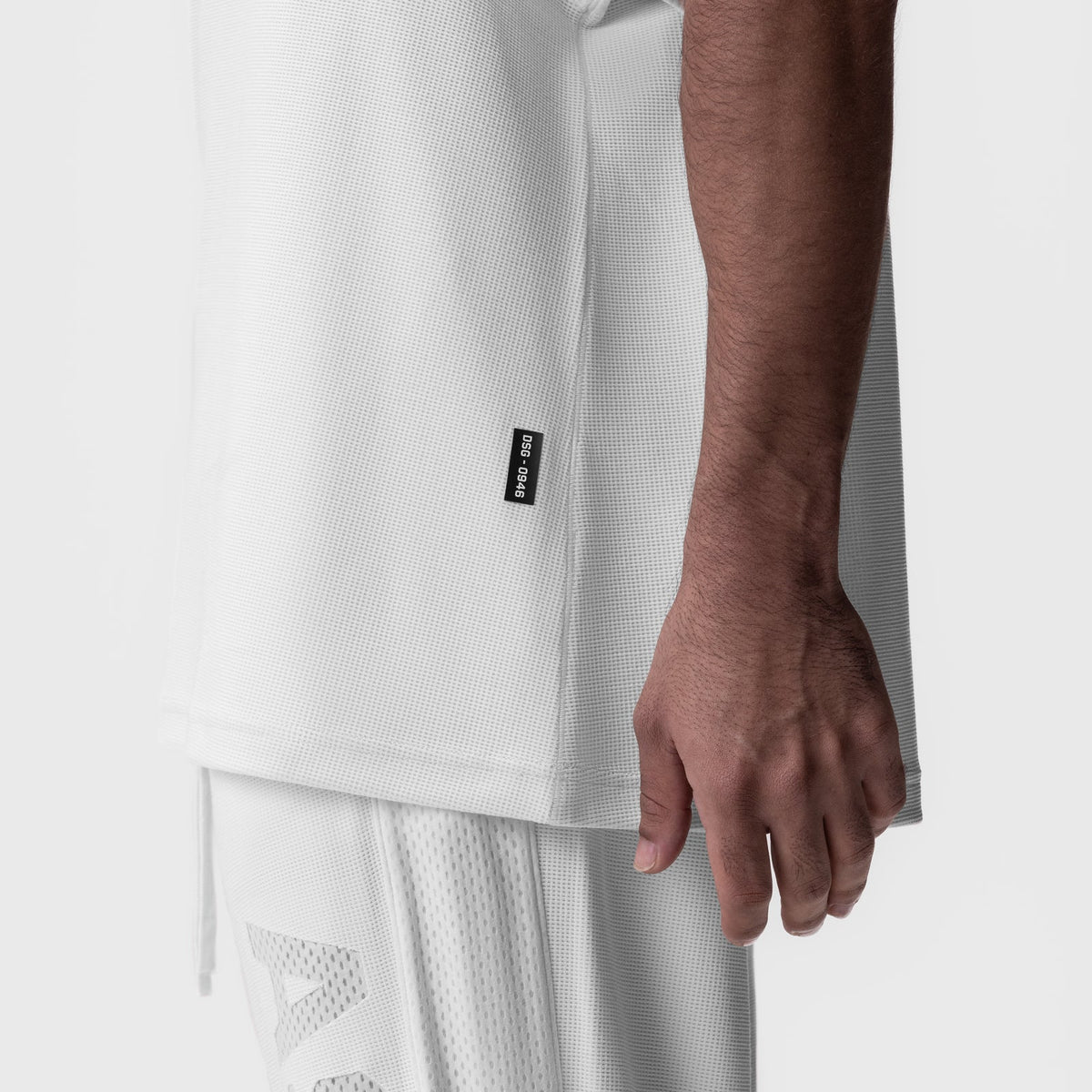 0946. Waffle Knit Oversized Tee - White | ASRV