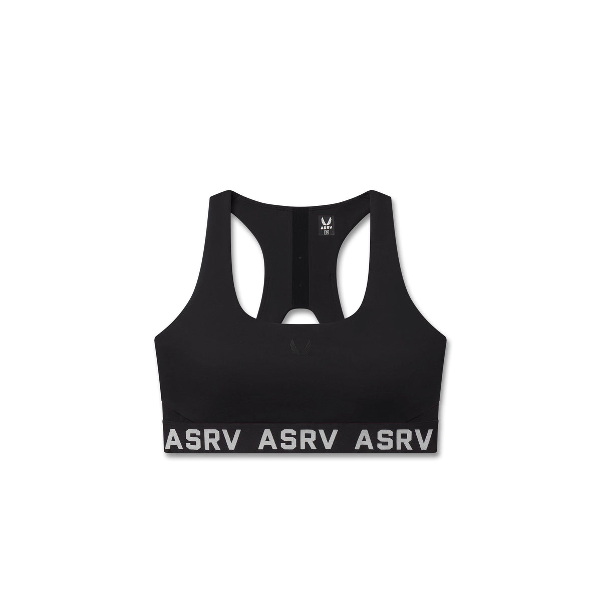 W083. LYCRA® ADAPTIV Racerback Sports Bra - Black | ASRV