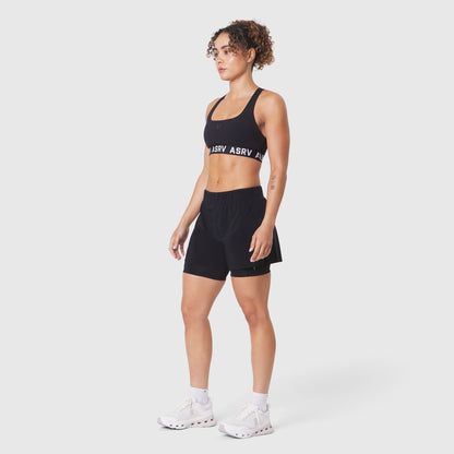 W083. LYCRA® ADAPTIV Racerback Sports Bra - Black | ASRV