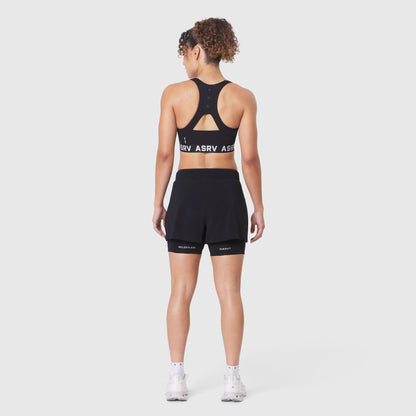 W083. LYCRA® ADAPTIV Racerback Sports Bra - Black | ASRV