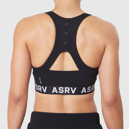 W083. LYCRA® ADAPTIV Racerback Sports Bra - Black | ASRV