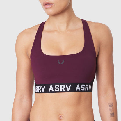 W083. LYCRA® ADAPTIV Racerback Sports Bra - Merlot | ASRV