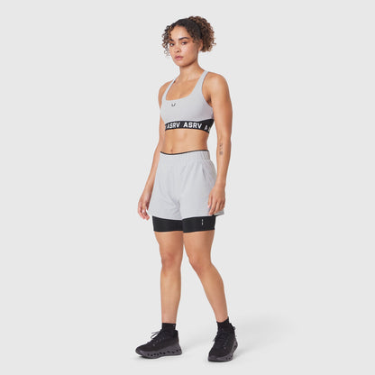 W083. LYCRA® ADAPTIV Racerback Sports Bra - Slate Grey | ASRV