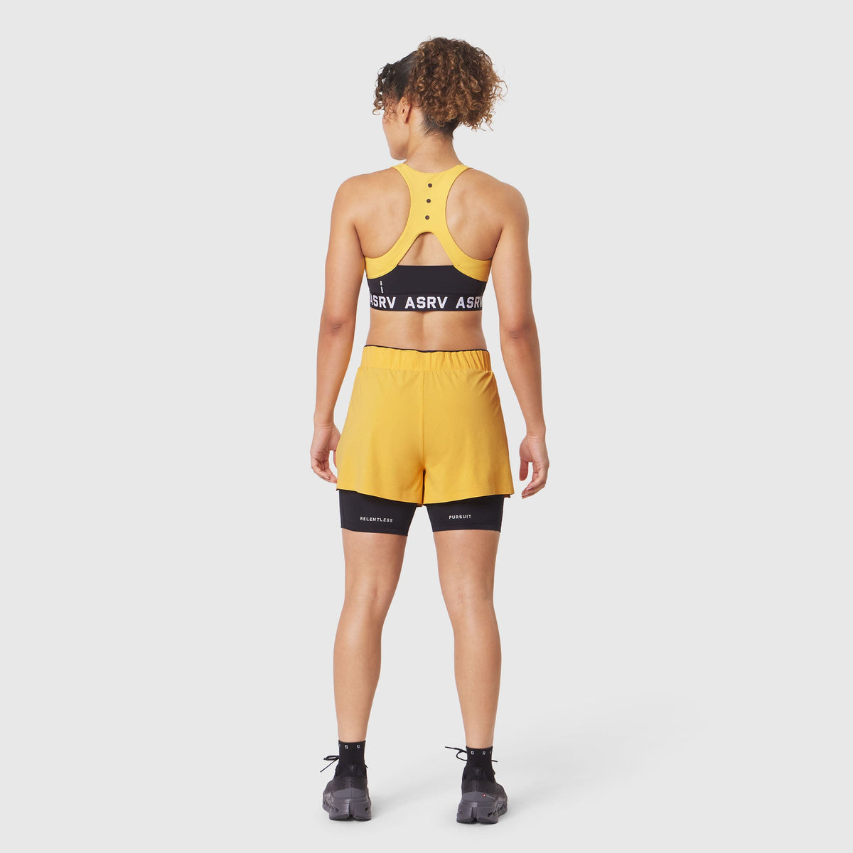 W083. LYCRA® ADAPTIV Racerback Sports Bra - Amber | ASRV