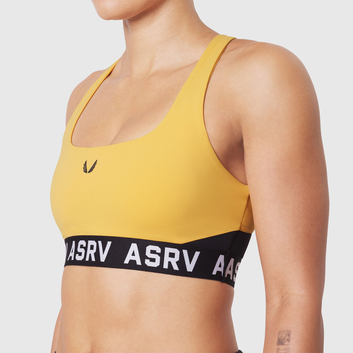 W083. LYCRA® ADAPTIV Racerback Sports Bra - Amber | ASRV