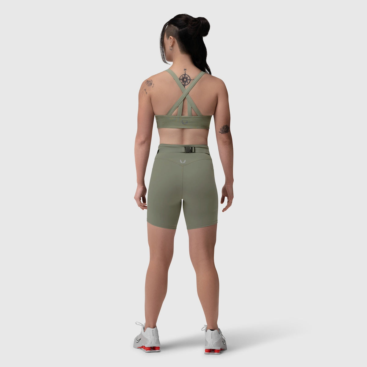 W039. LYCRA® Hybrid Sports Bra - Sage | ASRV