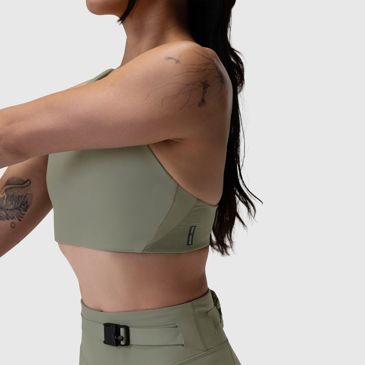 W039. LYCRA® Hybrid Sports Bra - Sage | ASRV