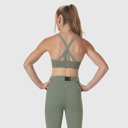 W039. LYCRA® Hybrid Sports Bra - Sage | ASRV