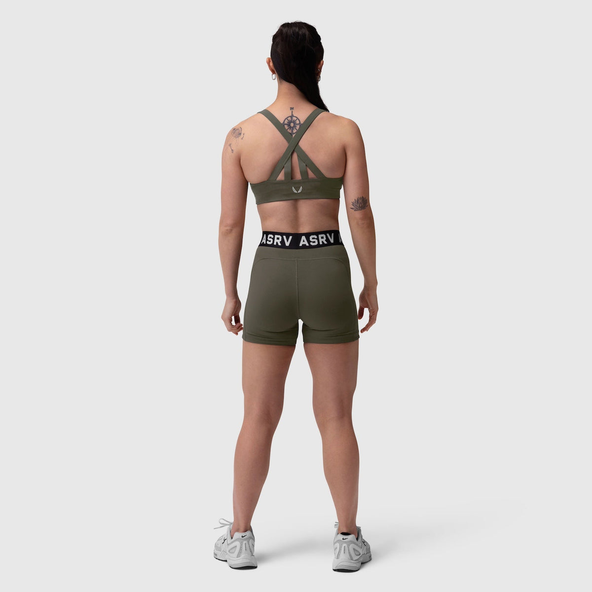 W039. LYCRA® Hybrid Sports Bra - Olive | ASRV