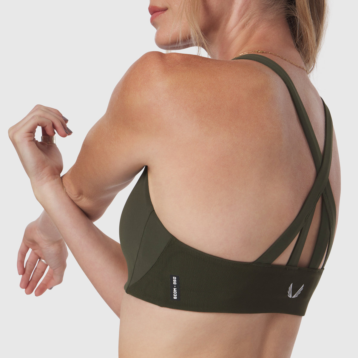 W039. LYCRA® Hybrid Sports Bra - Olive | ASRV