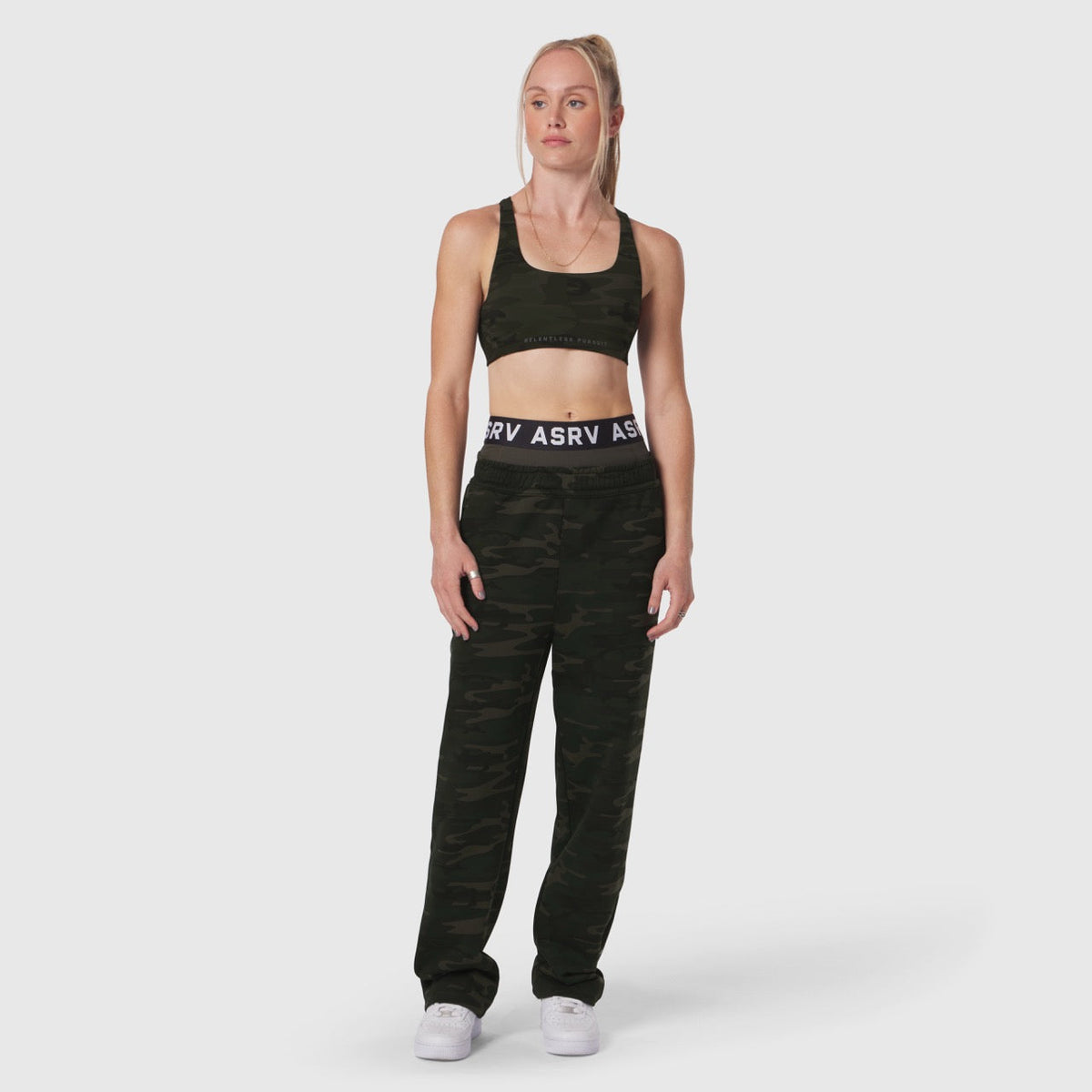 W039. LYCRA® Hybrid Sports Bra - Dark Camo | ASRV